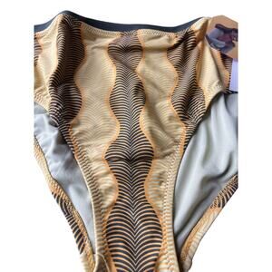 Nwt womans bathing suit bottom bikini yellow/ green abstract  target 2 X New